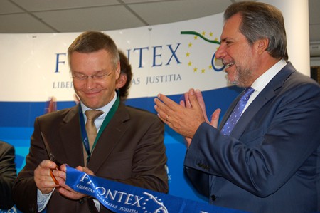 Frontex Executive Director Ilkka Laitinen and  the Minister of Citizen Protection of Greece Christos Papoutsis